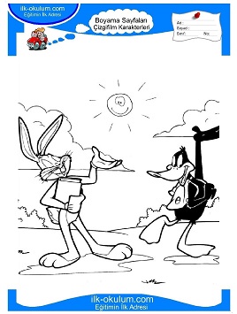 Çocuklar İçin Bugs Bunny Boyama Sayfaları 